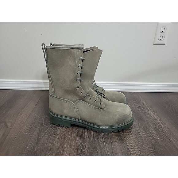 Hoffmans SG10PowerX Sage Powerline Steel Toe 10" Leather Lineman Boots 13 New - Picture 1 of 7